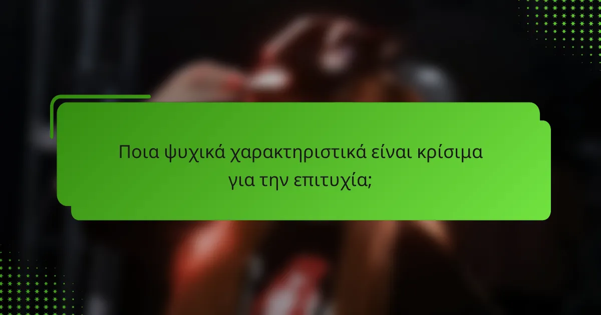 Ποια ψυχικά χαρακτηριστικά είναι κρίσιμα για την επιτυχία;