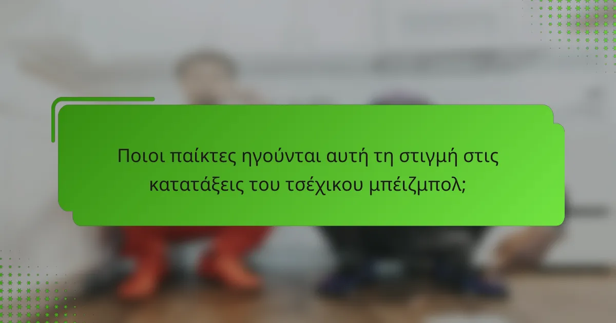 Ποιοι παίκτες ηγούνται αυτή τη στιγμή στις κατατάξεις του τσέχικου μπέιζμπολ;